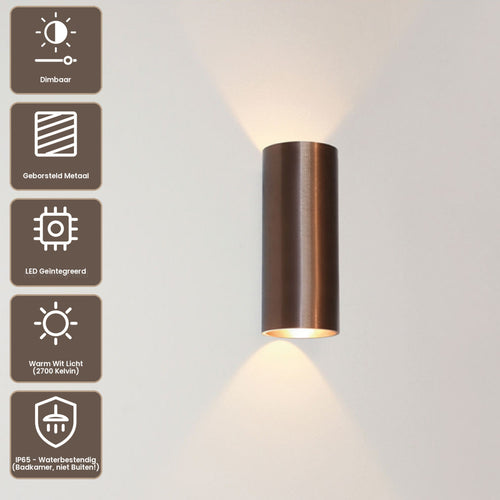 Artdelight Wandlamp Brody 2 - Donker Brons
