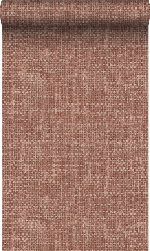 Origin Wallcoverings behang geweven linnenstructuur terracotta - 50 x 900 cm - 348050