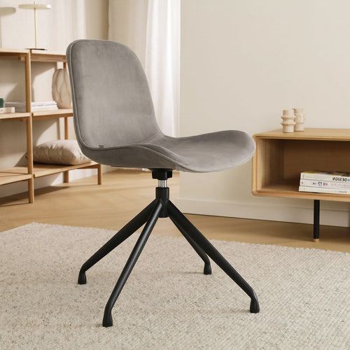 Nolon Nola-Fé Draaibare Eetkamerstoelen Set van 2 Velvet Grijs - Zwart - vtwonen shop