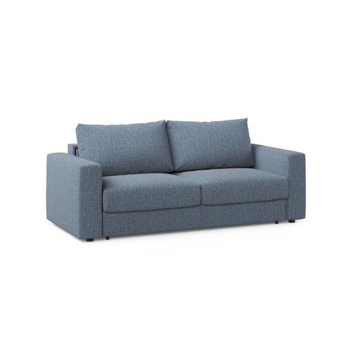 Cosmopolitan Design - Converteerbare bank Grena 3-zits, structurele stof donkerblauw - 100x205x90cm