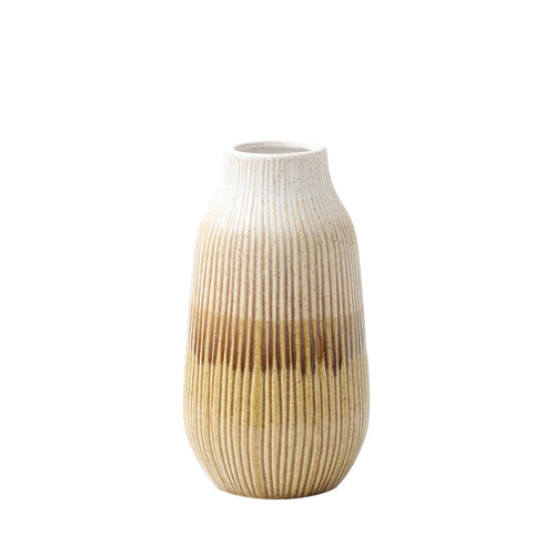 Sia Deco Vaas Decoratief - geel, beige en wit - keramiek - H28 - vtwonen shop