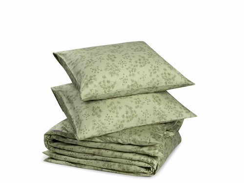 Yumeko dekbedovertrek katoen satijn green bloom 240x220 +2/60x70 - vtwonen shop