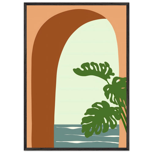 Artfulprints Poster met Lijst Boho – Minimal oasis   - 70x100 cm - Meerkleurig