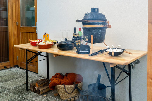 MaximaVida inklapbare picknicktafel Berlijn 200 x 70 cm 3-laags blanke lak - FSC hout - vtwonen shop