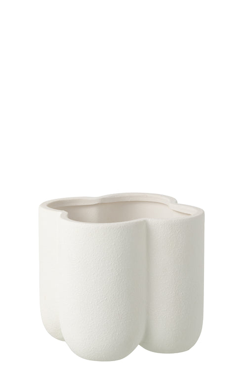 J-Line bloempot Buddy - keramiek - wit - medium