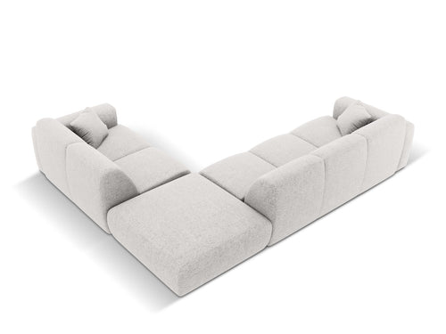 Cosmopolitan Design rechter hoekbank Nolio 4-zits, chenille, lichtgrijs - 250x315x72cm
