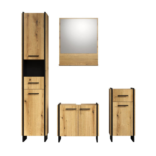Calicosy - badkamermeubels-set ELLIE - licht hout 154x34x190 cm
