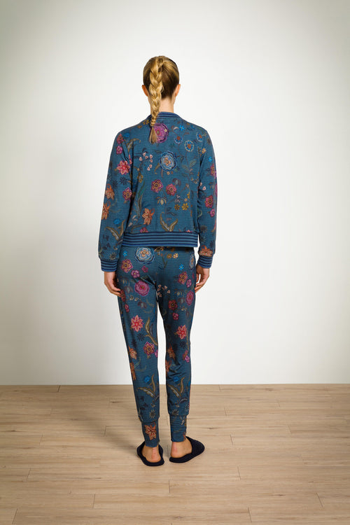 Pip Studio - Nicos Vest met Rits Dames - Coco Flower - Blauw - XL - vtwonen shop