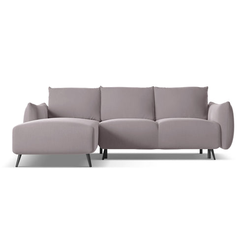 LaMiaSofa hoekbank links Genova - velours - lavendel - 242x162x86