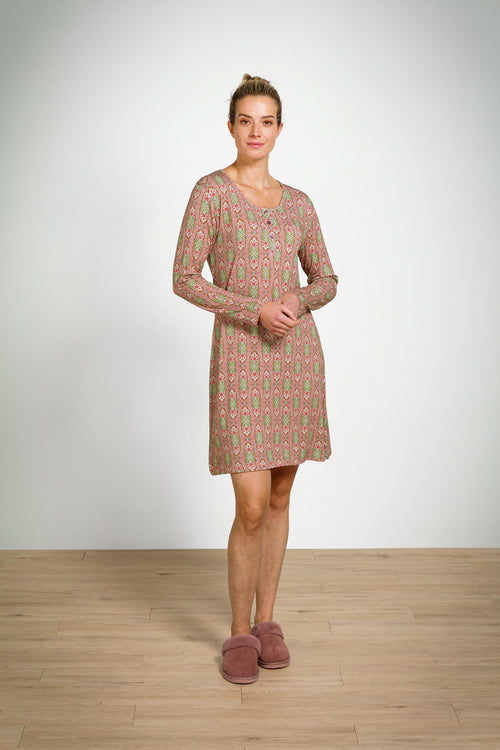 Pip Studio - Desiree Nachthemd Lange Mouw Dames - Jabali - Roze - L - vtwonen shop