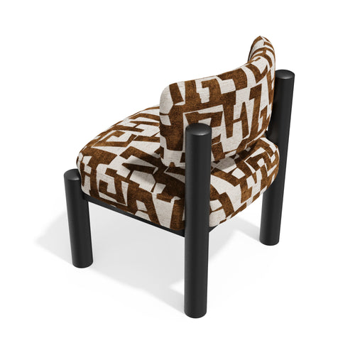 Premium Interiors - Fauteuil ELY - stof met textuur en patroon karamel 60.5cm