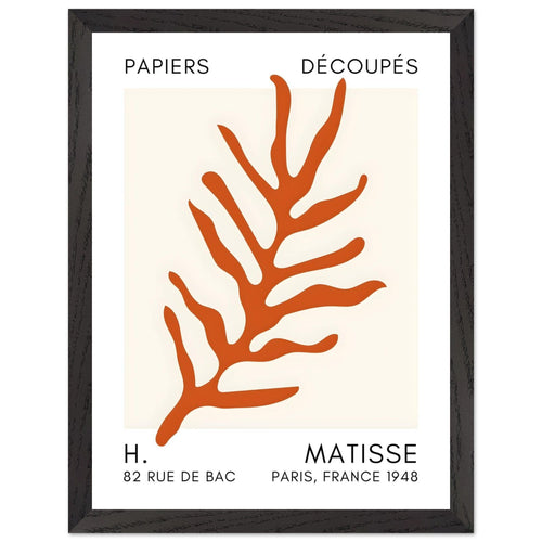 Artfulprints Poster met Lijst Matisse – Ocean flora orange   - 30x40 cm - Oranje