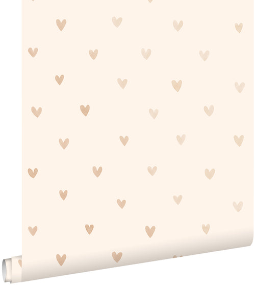 ESTAhome behang hartjes glanzend goud en beige - 0,53 x 10,05 m - 138865 - vtwonen shop