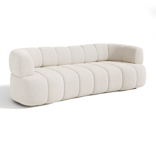 Sia Home - Rechte bank CALVI - Bouclette stof - Crème - 227.0 CENTIMETERScm