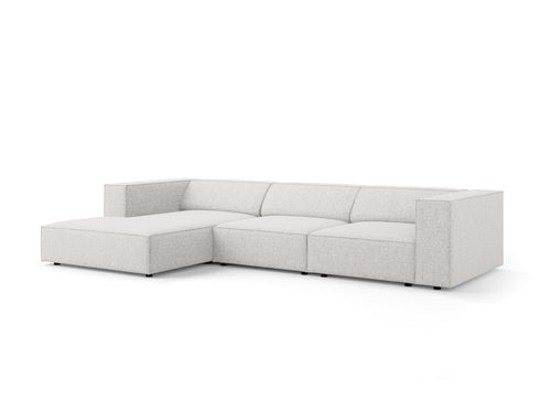 Cosmopolitan Design linker hoekbank Arendal 4-zits, chenille, lichtgrijs - 166x284x70cm