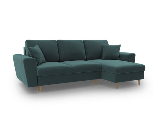 Cosmopolitan Design Omkeerbare converteerbare hoekbank met opbergdoos Kyoto 4-zits, flueel olie - 145x241x88cm