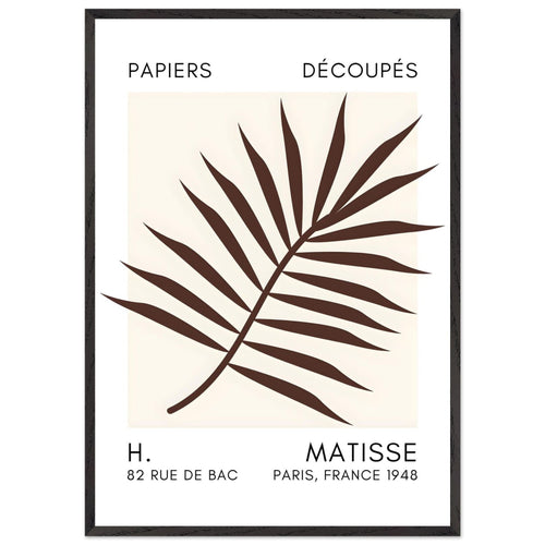 Artfulprints Poster met Lijst Matisse – Floral reef brown   - 70x100 cm - Bruin