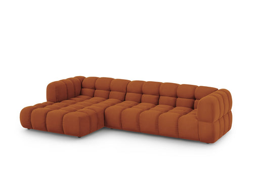 Cosmopolitan Design Modulaire hoekbank links Sky 4-zits, flueel, terracotta - 162x300x70cm
