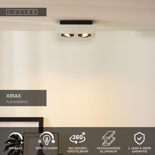 Lucide plafondspot XIRAX - 2xGU10 - Wit