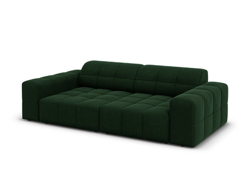 Cosmopolitan Design Bank Chicago 3-zits, flueel flessengroen - 102x212x78cm