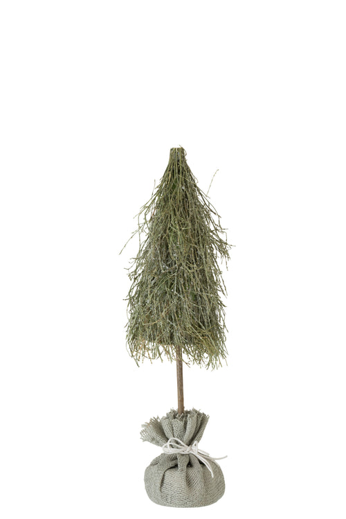 J-Line decoratie kerstboom Takjes - hout - groen - small