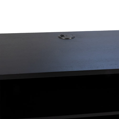 Giga Meubel Zwevend Tv-Meubel Roman - Zwart Mangohout - 200x40x35cm - vtwonen shop