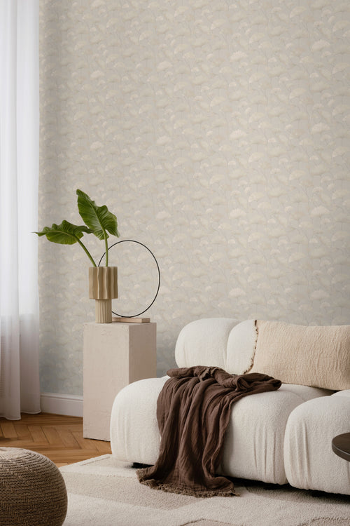 Borastapeter behang ginkgo bladeren beige - 53 cm x 10.05 m - 660866 - vtwonen shop