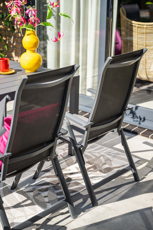 Garden Impressions Osaka verstelbare stoelen 4 stuks + Terni tafel