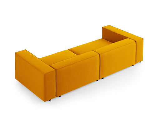 Cosmopolitan Design Bank Arendal 4-zits, flueel, geel - 102x244x70cm