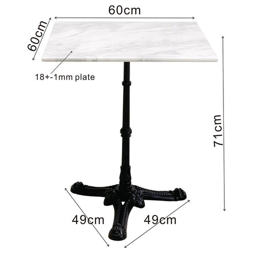 Kare Design Eettafel Bistrot vierkant 60x60cm wit marmer - vtwonen shop