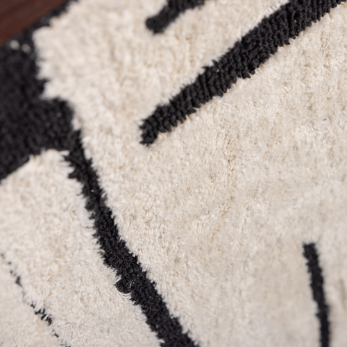 WOOOD wanddeco Anka - Katoen stof - Zwart/Wit - 90x60x10 - vtwonen shop