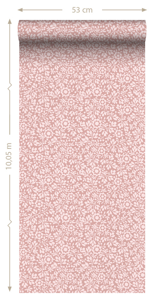 ESTAhome behang bloemetjes licht roze - 50 x 900 cm - 131674 - vtwonen shop