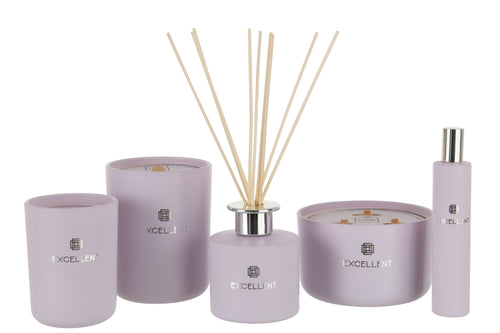 J-Line huisparfum Excellent  - Siberia Fir - glas - lila - vtwonen shop