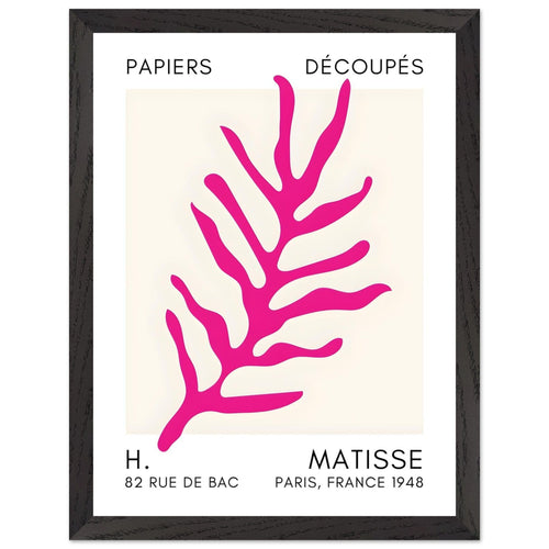 Artfulprints Poster met Lijst Matisse – Ocean flora pink   - 30x40 cm - Roze