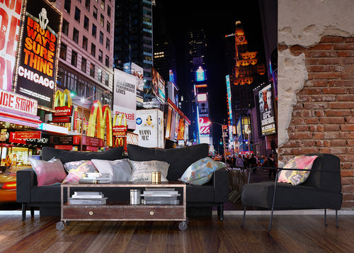Sanders & Sanders fotobehang New york oranje, blauw en zwart - 375 x 270 cm - 600439