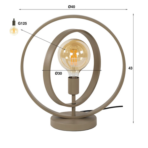 Giga Meubel Tafellamp Turn Around - Beige - 1-Lichts - 40x30x43cm - vtwonen shop
