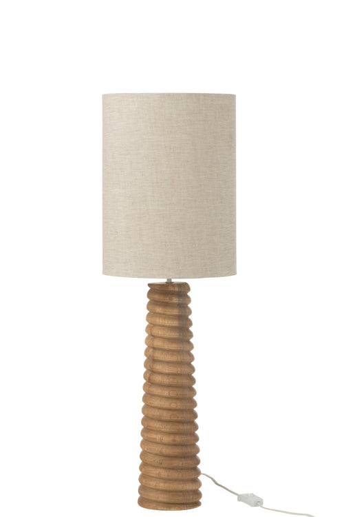 J-Line lamp Schroefdraad - hout - naturel/grijs