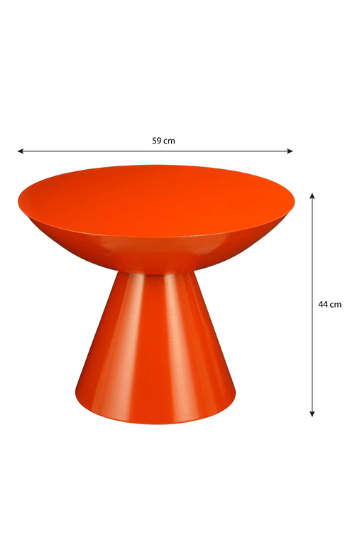 Mica Decorations Celise Bijzettafel - H44 x Ø59 cm - Metaal - Oranje