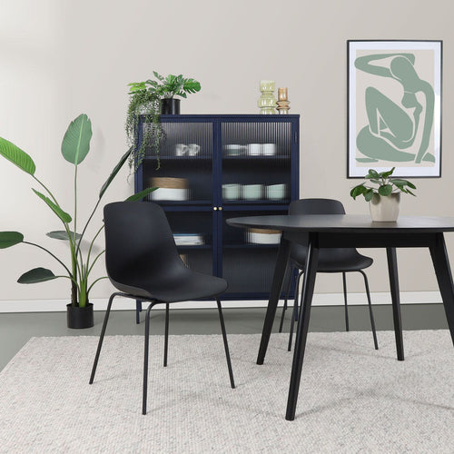 Nolon Nora-Pip Eetkamerstoelen Set van 2 - Zwart - Zwart Onderstel - vtwonen shop