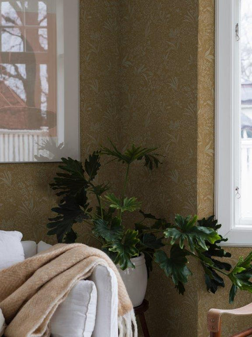 Borastapeter behang bladeren geel - 53 cm x 10.05 m - 661009 - vtwonen shop