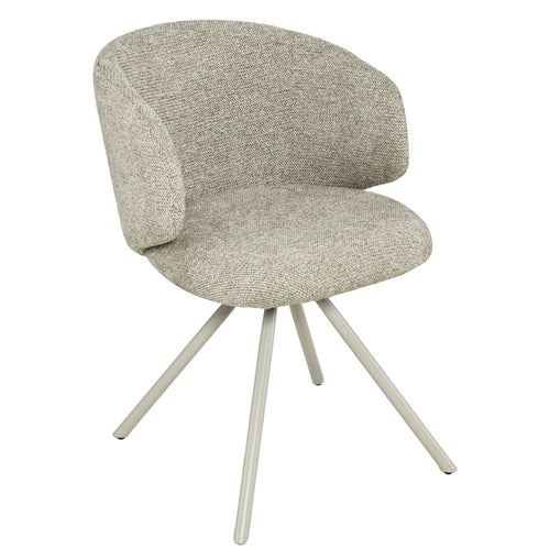 DÉJA Living Eetkamerstoel Sueca - Taupe Stof - Draaibaar - Set van 2 - vtwonen shop