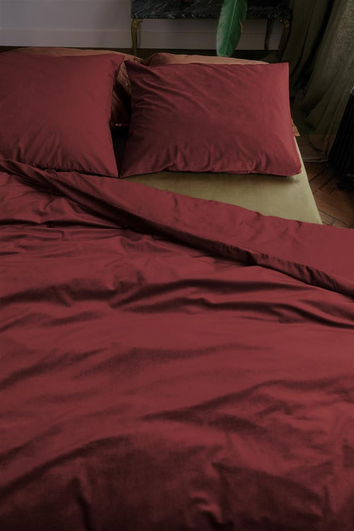 At Home by Beddinghouse Tender dekbedovertrek - Tweepersoons - 200x200/220 cm - Donker Rood