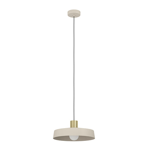 EGLO hanglamp Valdiola - e27 - ø 36 cm - beige/goud - staal