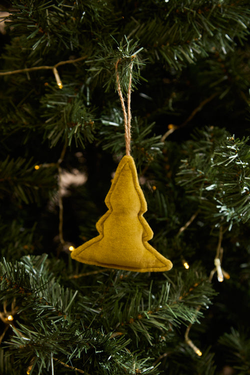Calma House Kerstornament Velour - Groen - 12x7.5