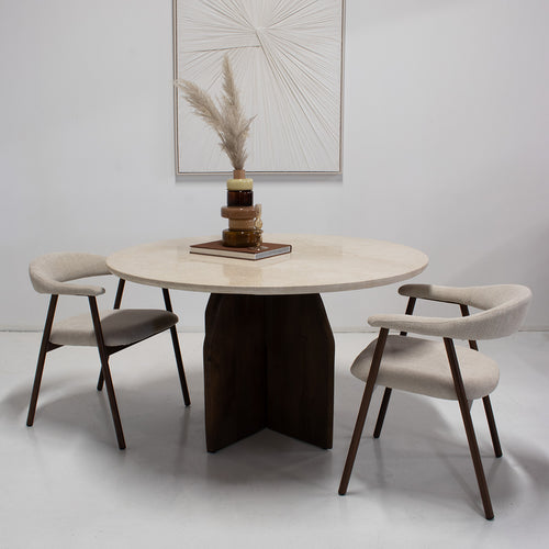 Giga Meubel Eettafel Danae - Rond - Marmer - 130cm - vtwonen shop