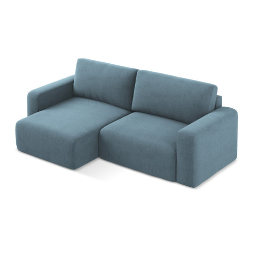 LaMiaSofa hoekbank links Ostia - textuurstof - lichtblauw - 244x149x79