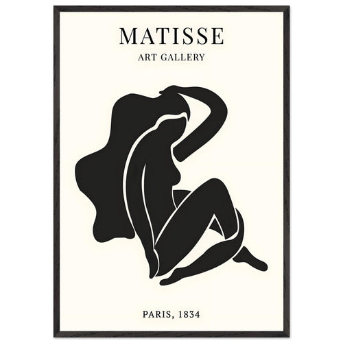 Artfulprints Poster met Lijst Matisse - Art of a woman   - 70x100 cm - Zwart / Wit