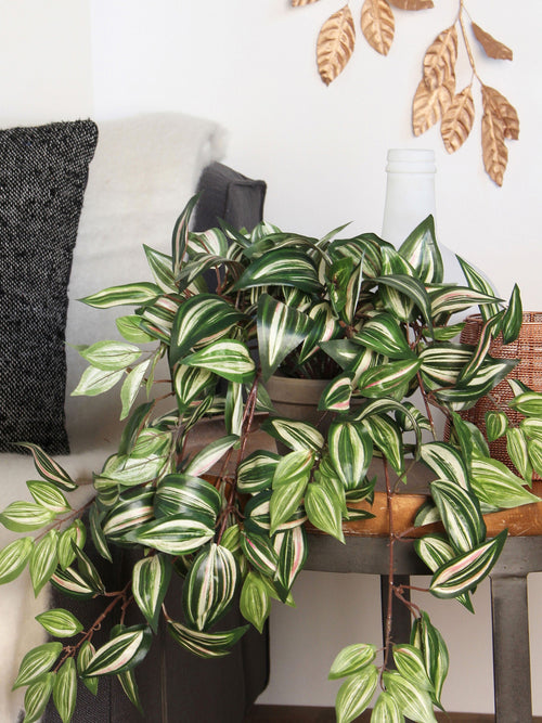 Mica Decorations Tradescantia Kunst Hangplant - L15 x B30 x H80 cm - Groen