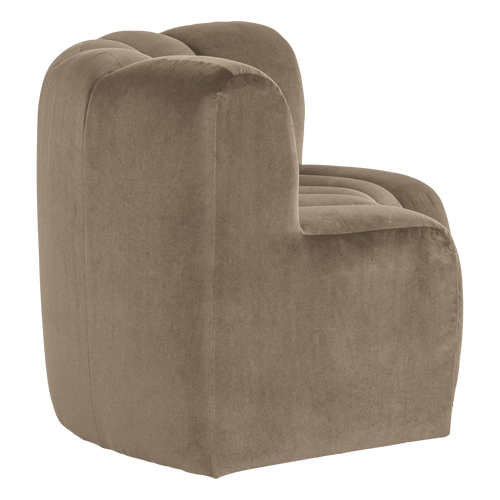 WOOOD eetbank halfronde hoek rugleuning Mojo - Velvet - Khaki - 83x152x73