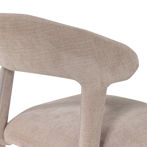 WOOOD eetkamerstoel Sile - Linnenlook - Zand - Set Van 2 - 80x57x55